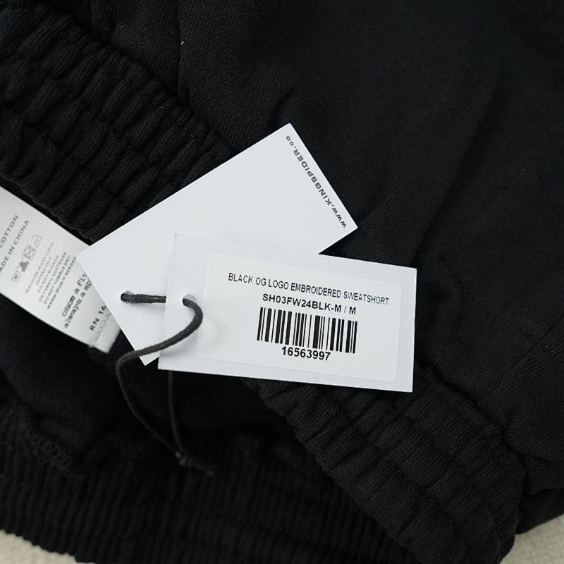 Sp5Der Og Logo Embroidered Sweatshort Black