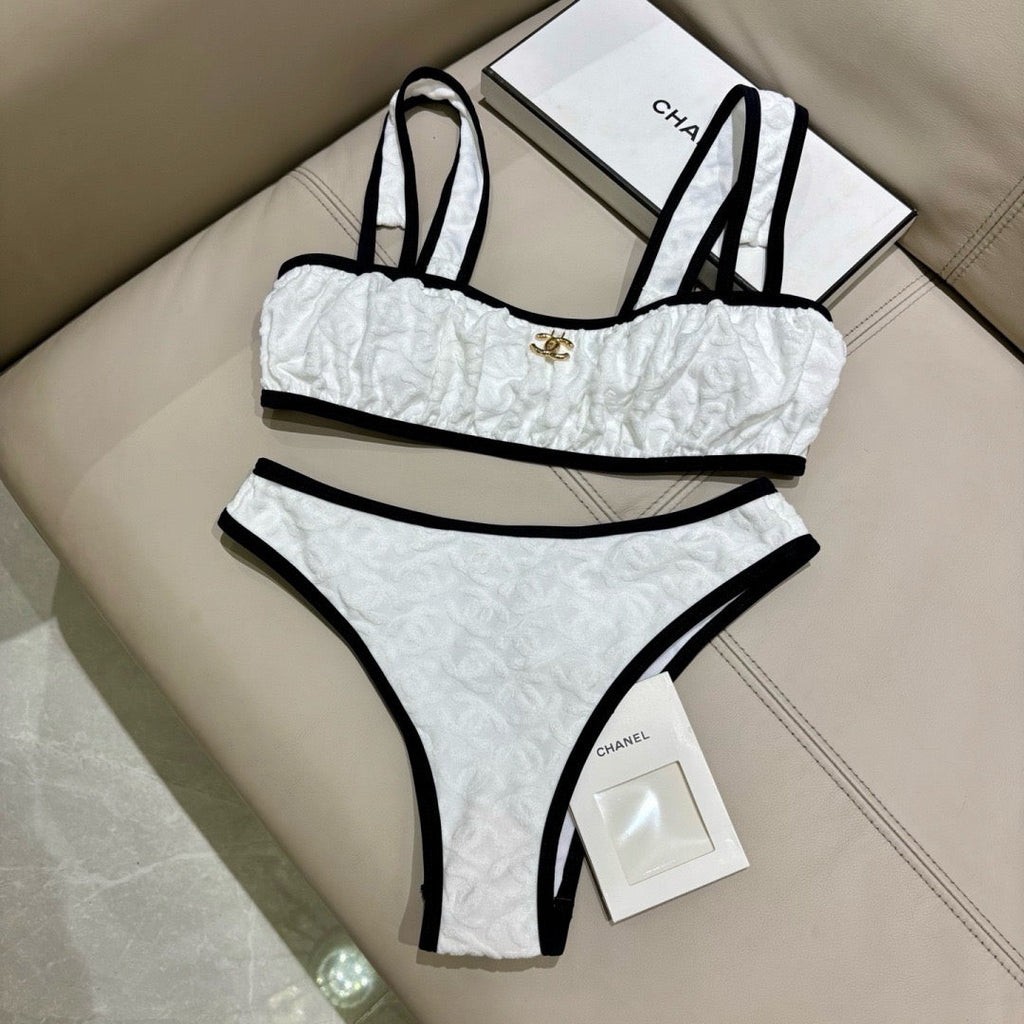 Contrast Trim Bikini Set