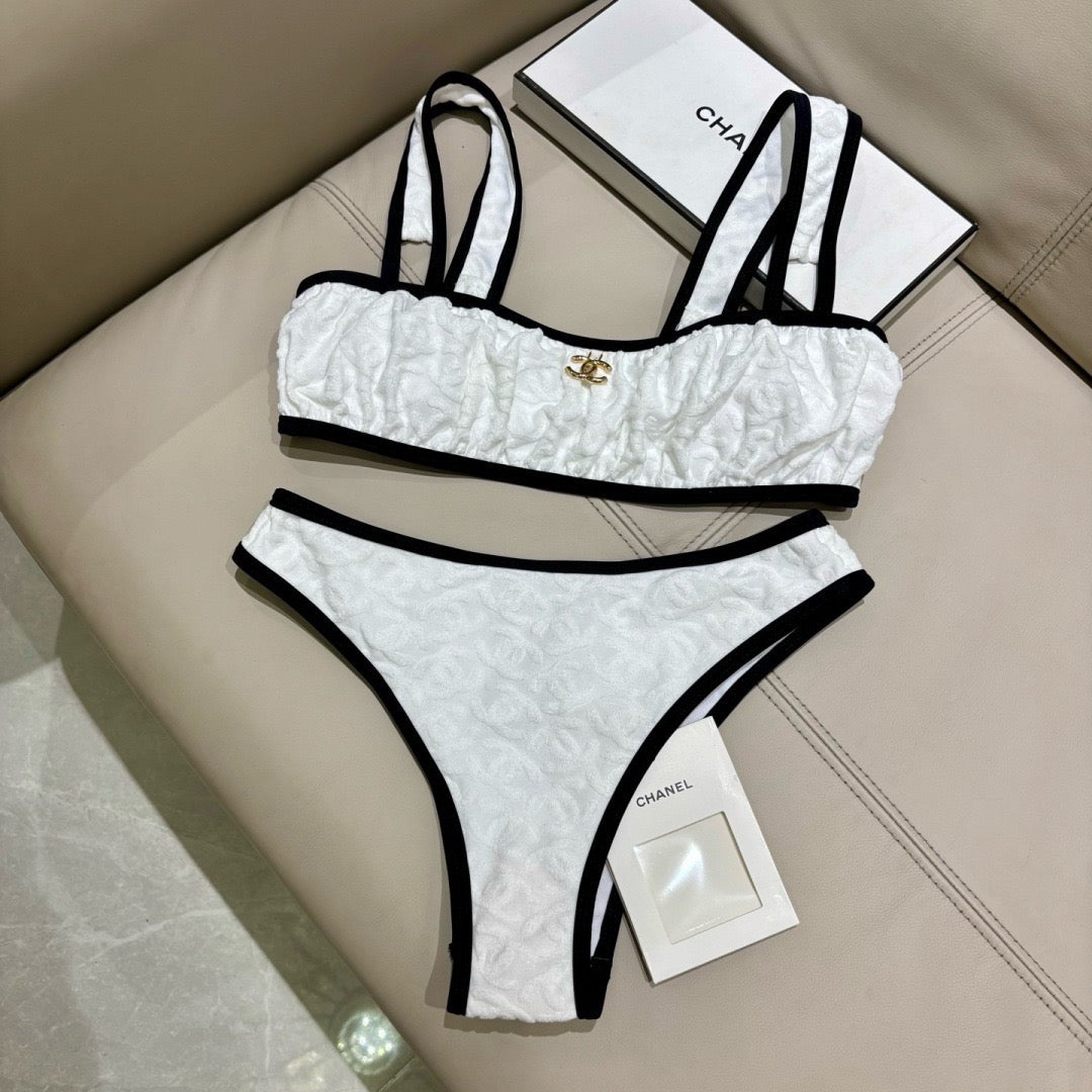 Contrast Trim Bikini Set