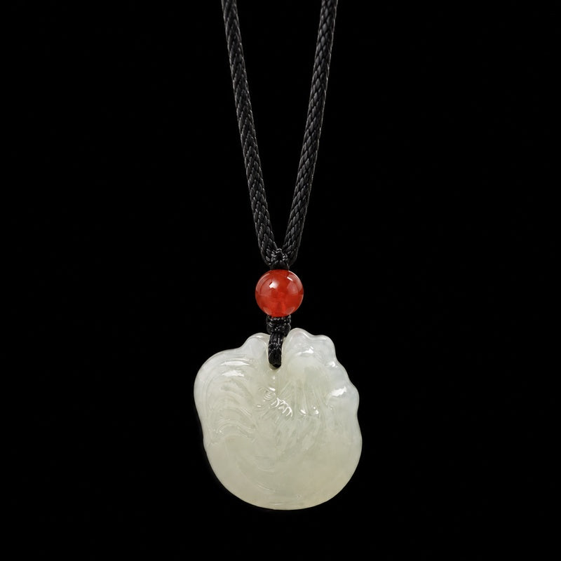 Nephrite Jade Zodiac Rooster Pendant-Quiet Confidence