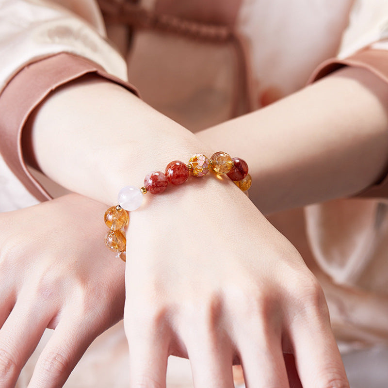 Luminous Poise-Rutilated Quartz Butterfly Bracelet