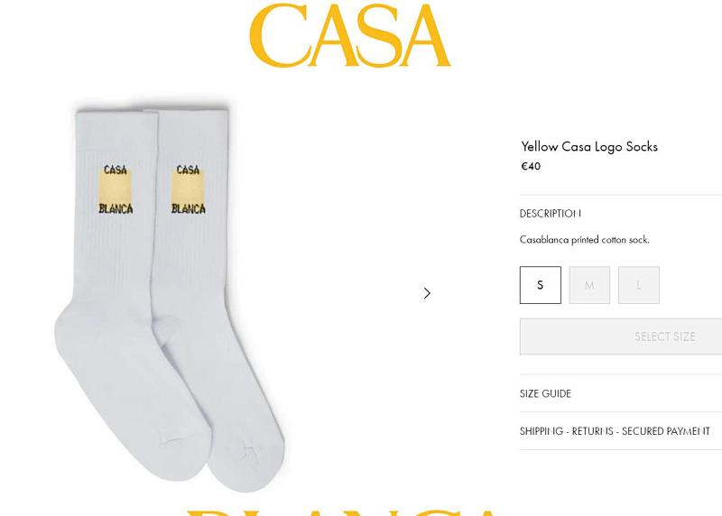 Casablanca Crew Socks - White/Terracotta/Beige