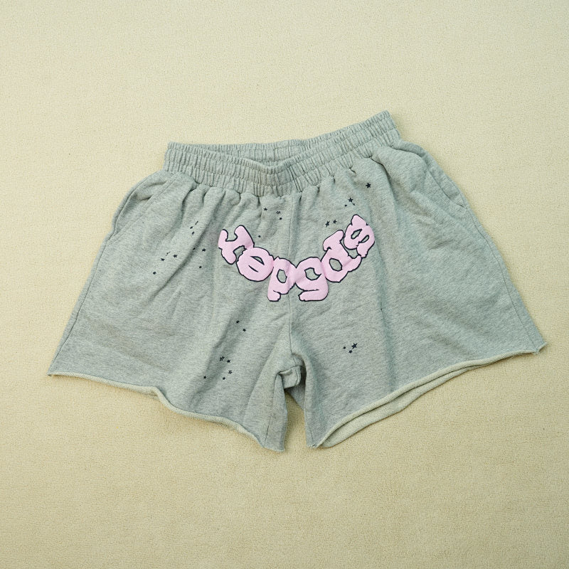 Sp5Der Og Web Logo Sweat Short Heather Grey