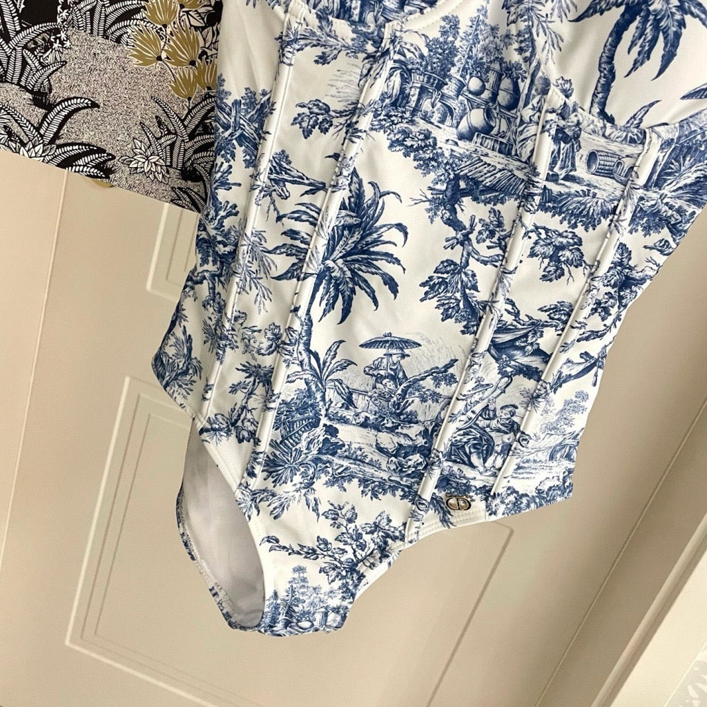 Toile de Jouy 2-Piece Swimsuit