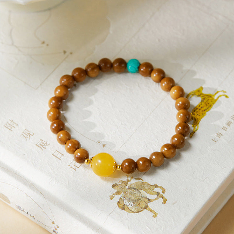 Warm Balance-Cook Wood Beaded Bracelet