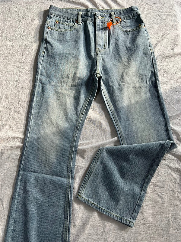 Wide-Leg Jeans - Light Blue/Charcoal