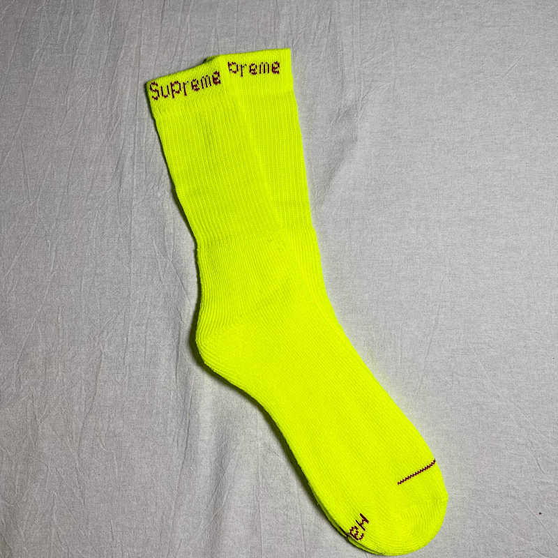 Supreme x Hanes Crew Socks 4-Pack - Neon Yellow/Red/White