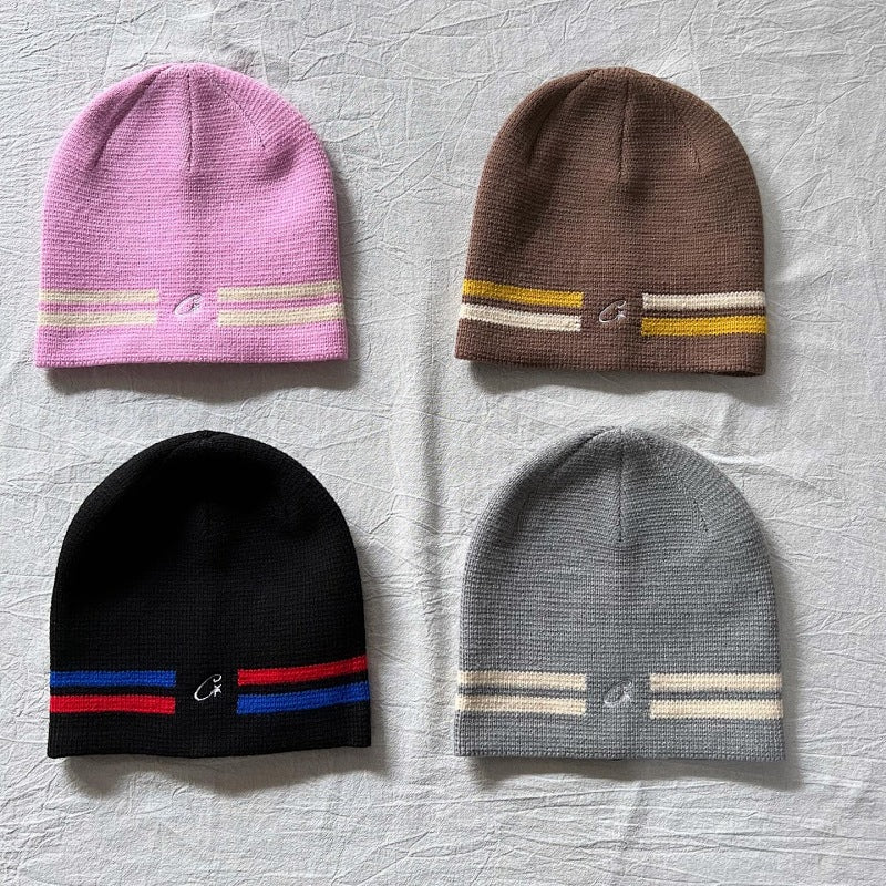 Corteiz Beanies - Pink/Brown/Black