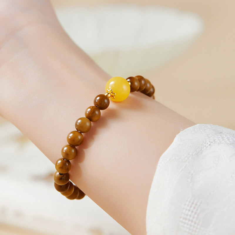Warm Balance-Cook Wood Beaded Bracelet