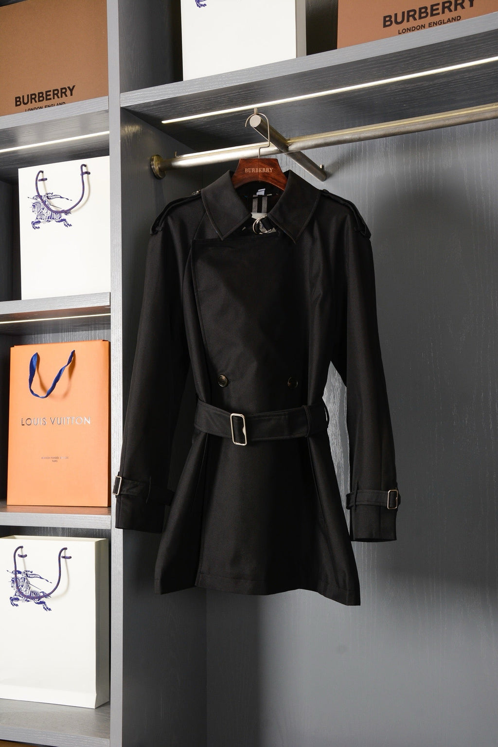 Check Trench Coat