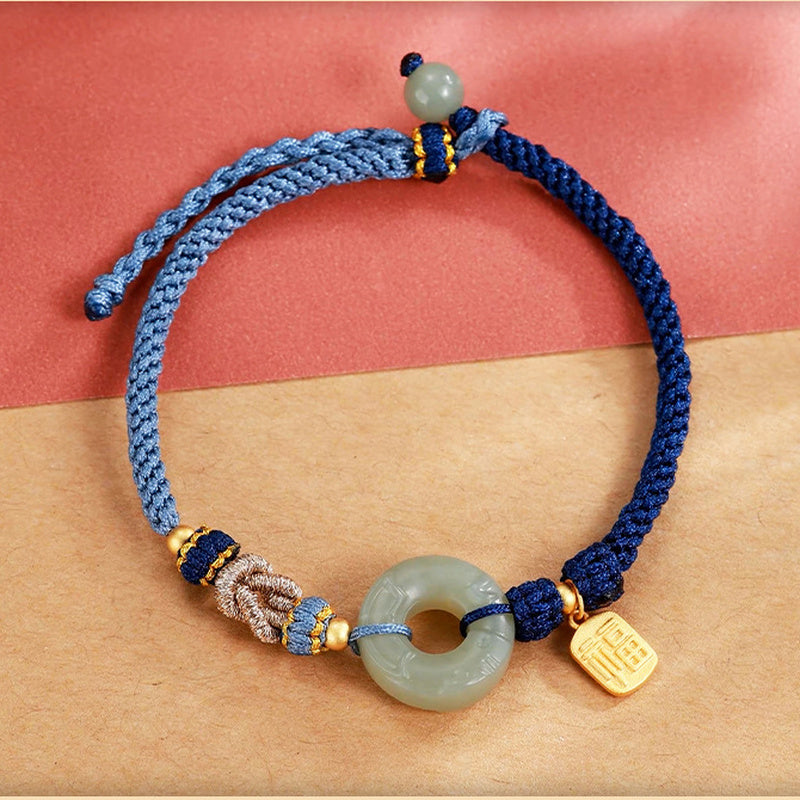 Dragon & Phoenix Nephrite Jade Cord Bracelets-Bond in Harmony
