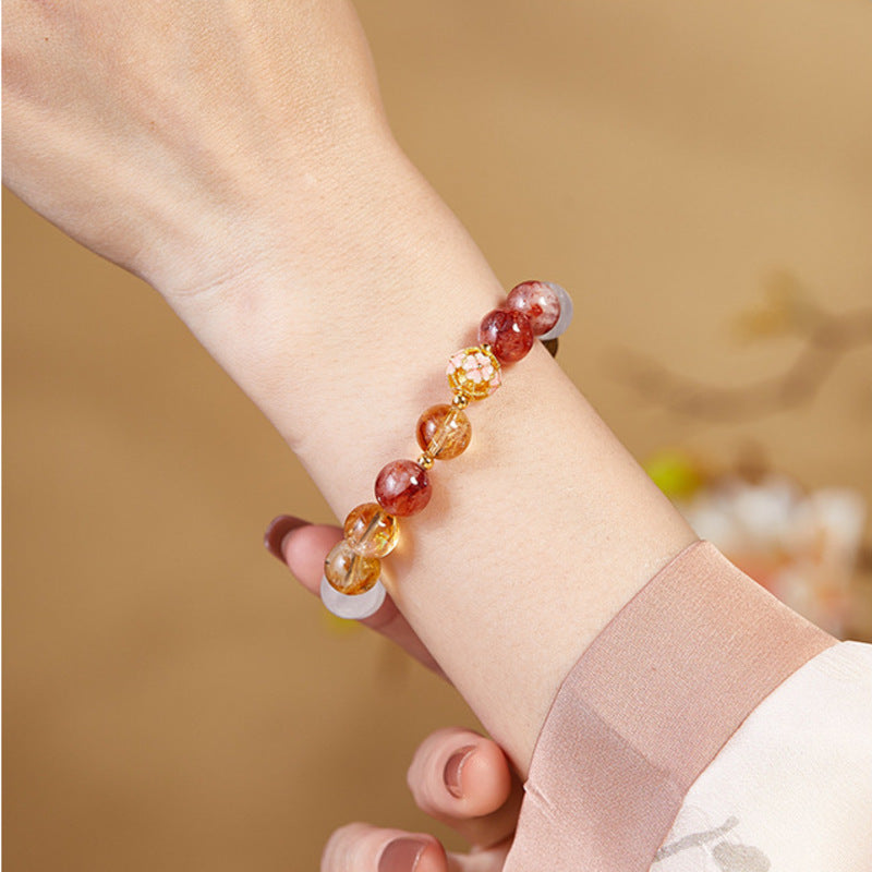 Luminous Poise-Rutilated Quartz Butterfly Bracelet