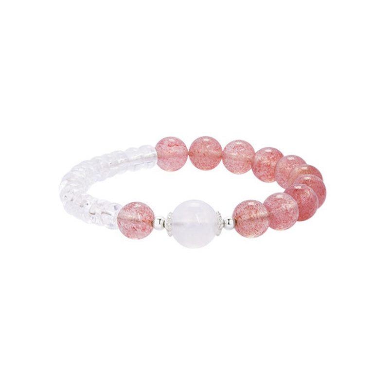 Strawberry Crystal Clear Quartz Bracelet-Crimson Grace