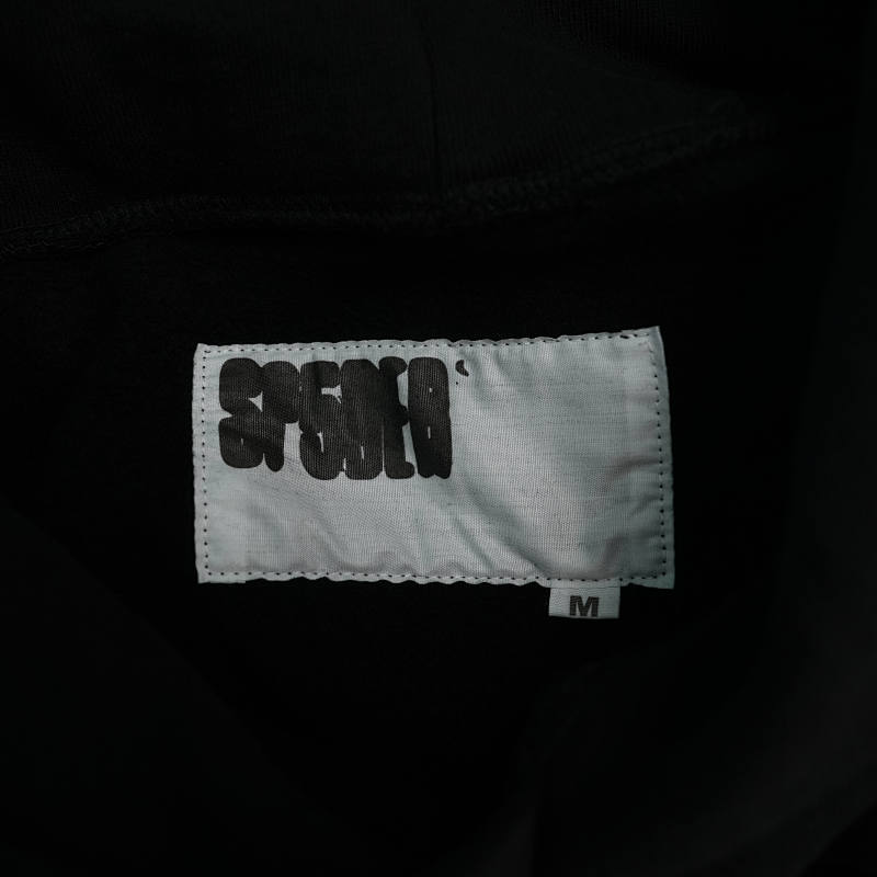 Sp5Der Rhinestone Og Web V2 Hoodie Black