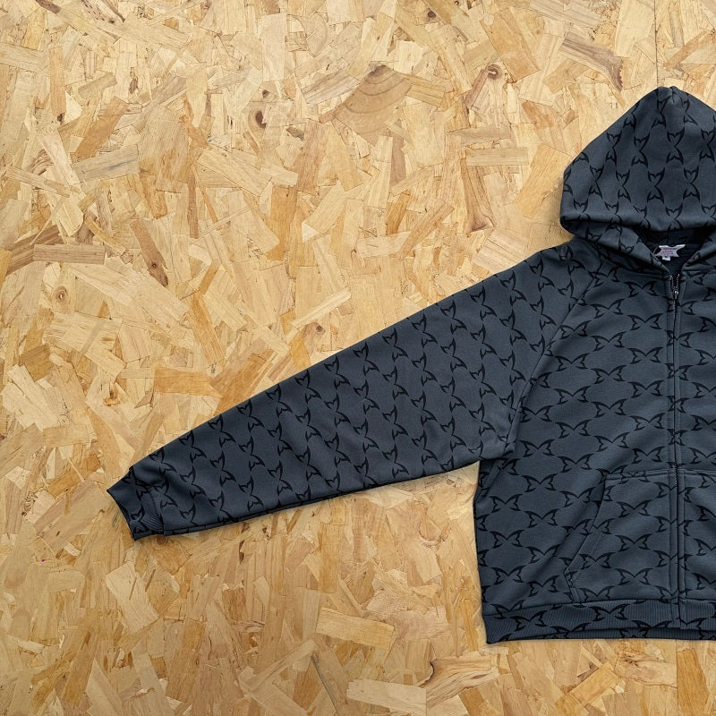 Mertra Monogram Zip Hoodie - Dark Grey