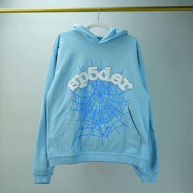 Sp5der Web Hoodie Sky Blue