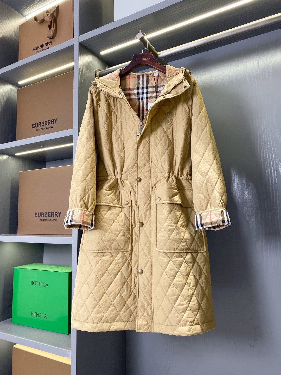Nylon Quilted Hooded Parka