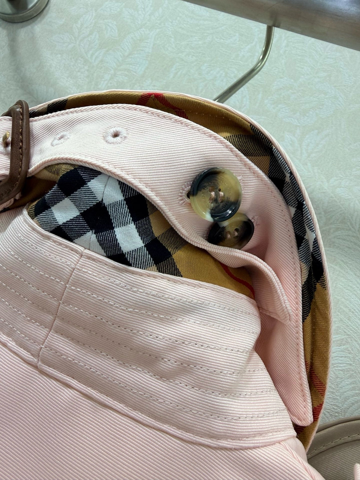Classic Belted Trench Coat in Soft Pink