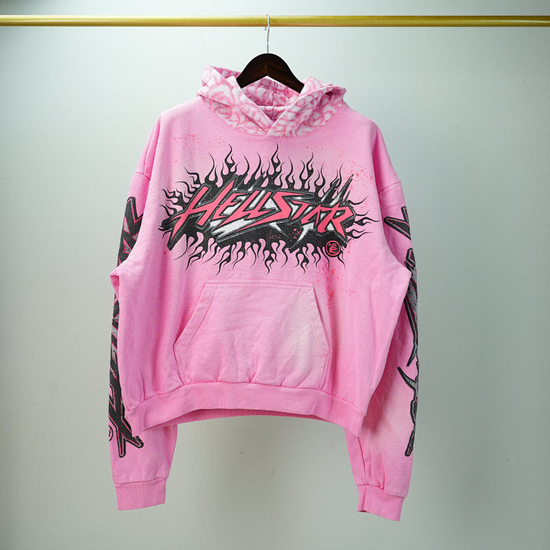 Hellstar Brainwashed With Brain Hoodie Pink