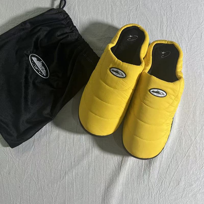 Quilted Puffer Slip-On Slippers with Storage Bag