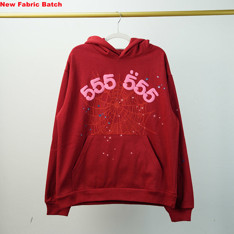 Sp5Der Worldwide Red Angel Number 555 Hoodie