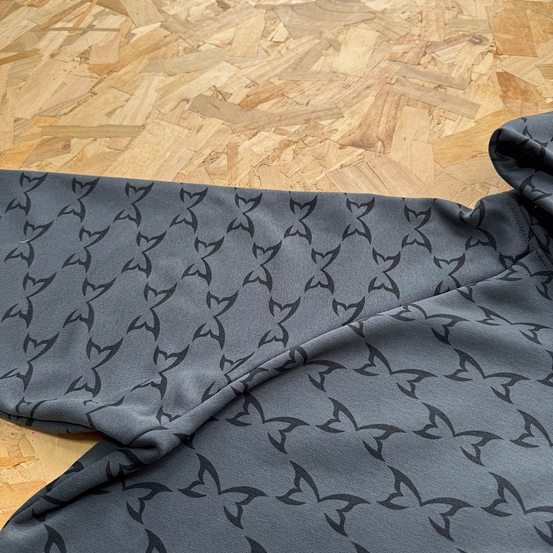 Mertra Monogram Zip Hoodie - Dark Grey