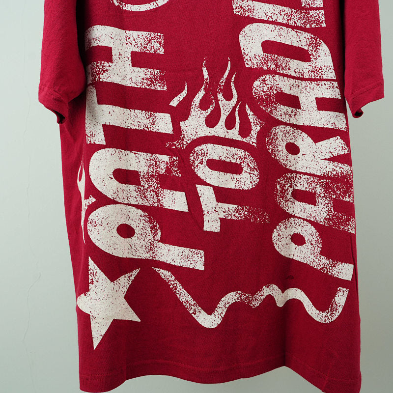 Hellstar Studios Jesus Emblem Short Sleeve Tee Shirt Blood Red