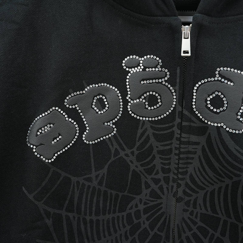 Sp5Der Og Web V2 Rhinestone Zip Up
