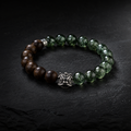 Silver Lion Bracelet Sandalwood Green Rutilated Quartz Bracelet-Awakened Courage