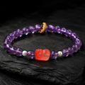 Rainbow Agate Pixiu Amethyst Bracelet-Violet Light