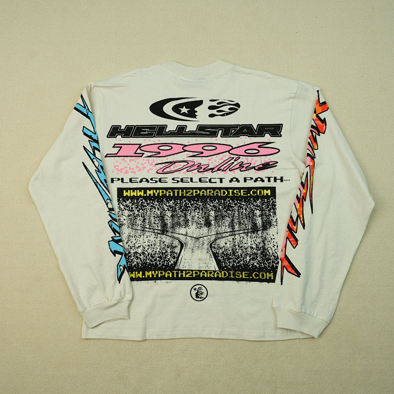 Hellstar Pixel L/S Tee White