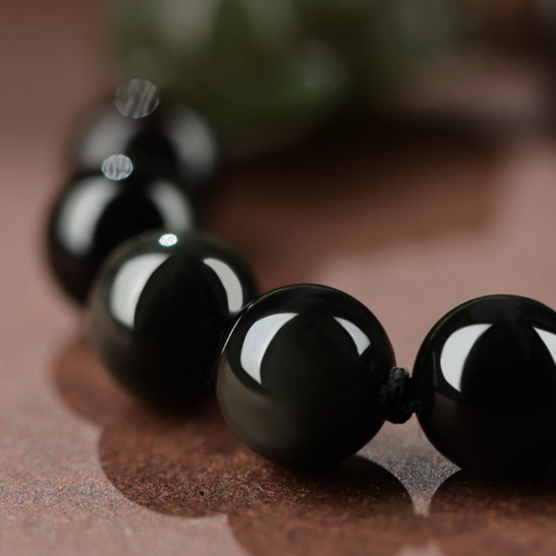 Hetian Jade Pixiu Obsidian Bracelet ¨C Wealth Protection