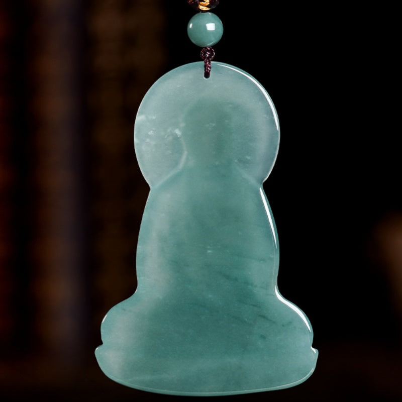 Infinite Light: Amitabha Buddha Jade Pendant-Peace. Compassion & Safe Journey