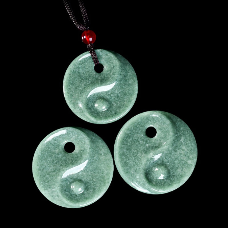 The Flow of Harmony: Jadeite Tai Chi Safe Knot Pendant