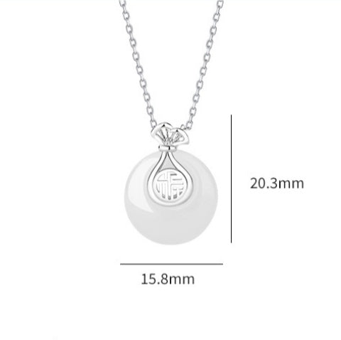 Jade Blessing Pouch Pendant ¨C Calm Mind. Gentle Joy & Timeless Grace