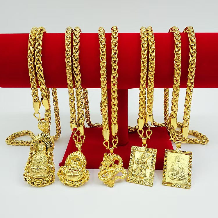 Gold Guangong Pendant Chain Necklace-Wealth Of God