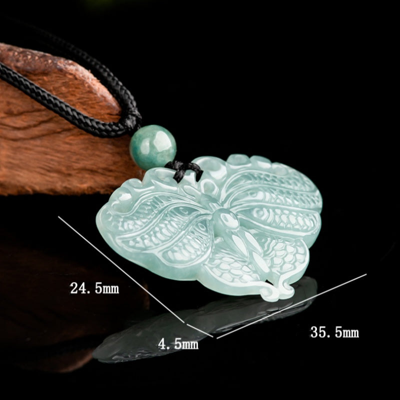 Serene Transformation Butterfly Jade Pendant-Whispers of the Azure Wing: A Soul's Metamorphosis
