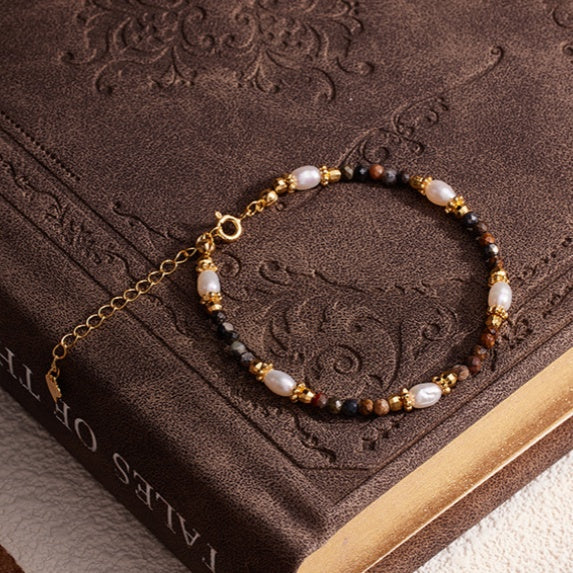 Pietersite Pearl Bracelet-Quiet Starlight