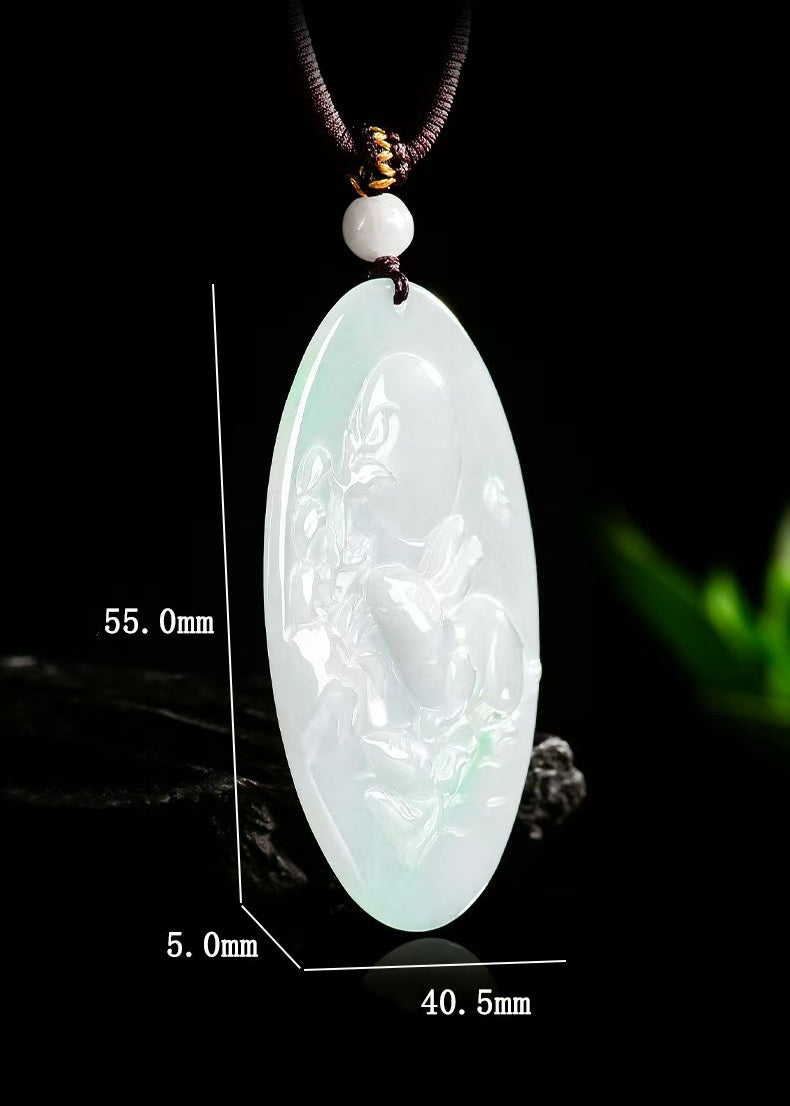 Rabbit Gazing at the Moon Jadeite Pendant – Hope. Serenity & New Beginnings