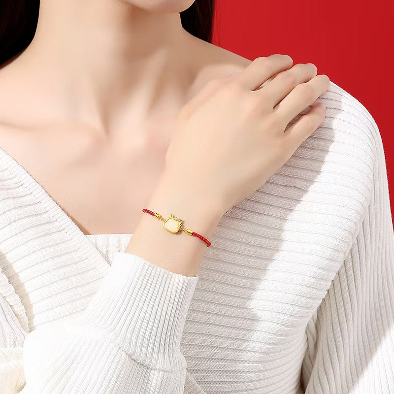 Joyful Promise ¨C Jade Horse Red Cord Bracelet