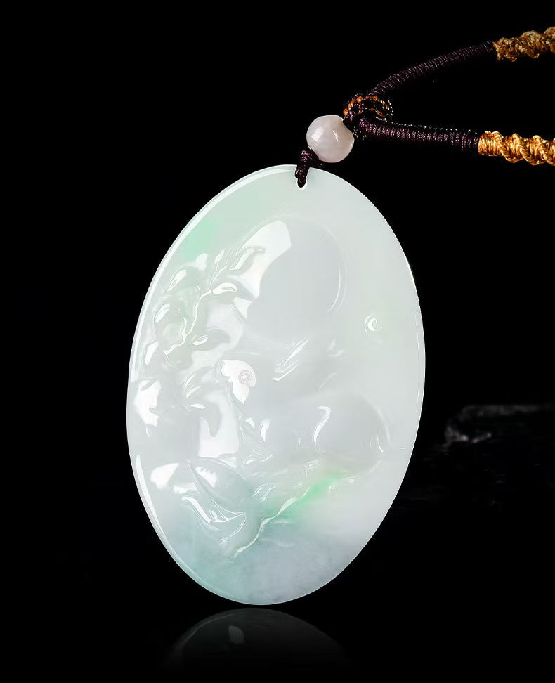 Rabbit Gazing at the Moon Jadeite Pendant – Hope. Serenity & New Beginnings