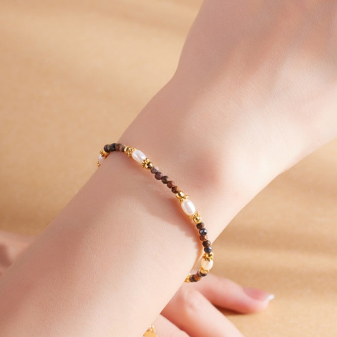 Pietersite Pearl Bracelet-Quiet Starlight