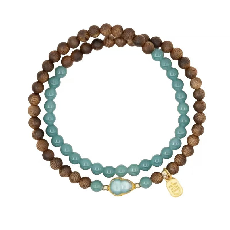 Calabash Sandalwood 2 Wrap Bracelet-Wealth and Prosperity