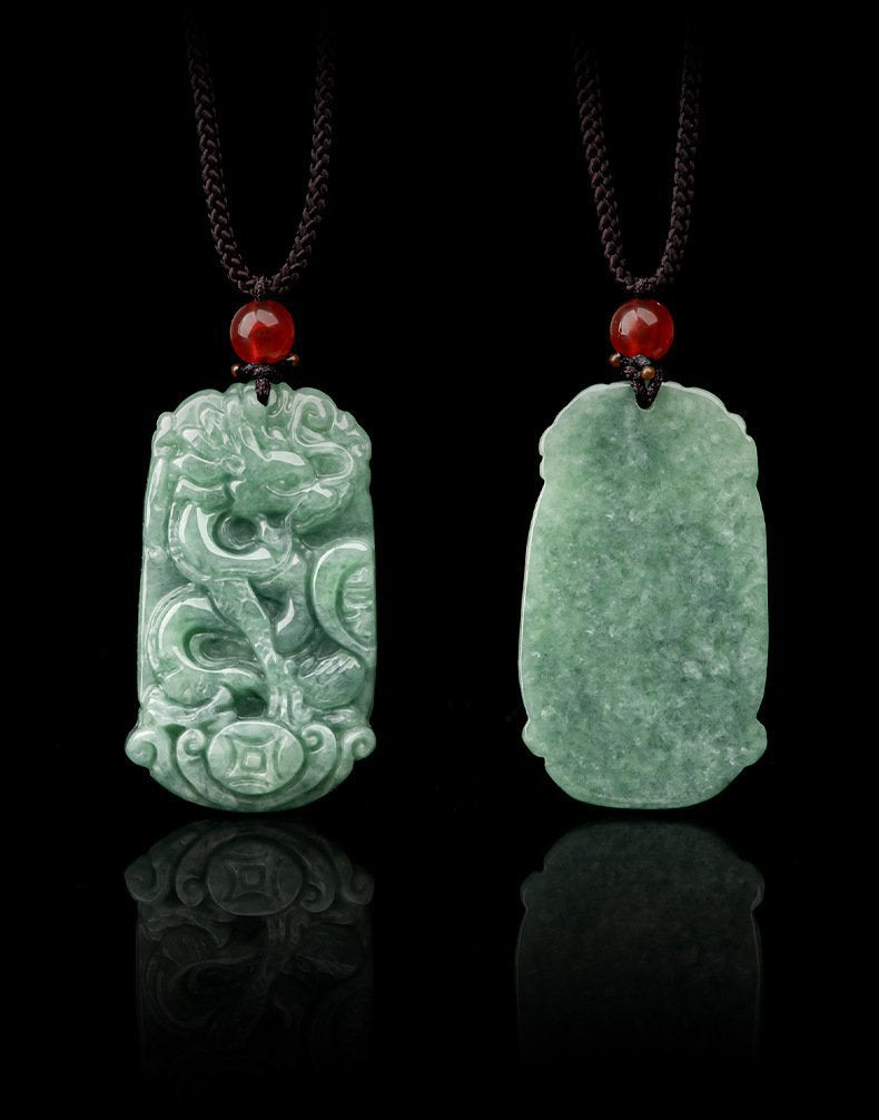 Dragon & Phoenix Couple Jade Pendant Set-Love. Harmony & Lasting Blessings