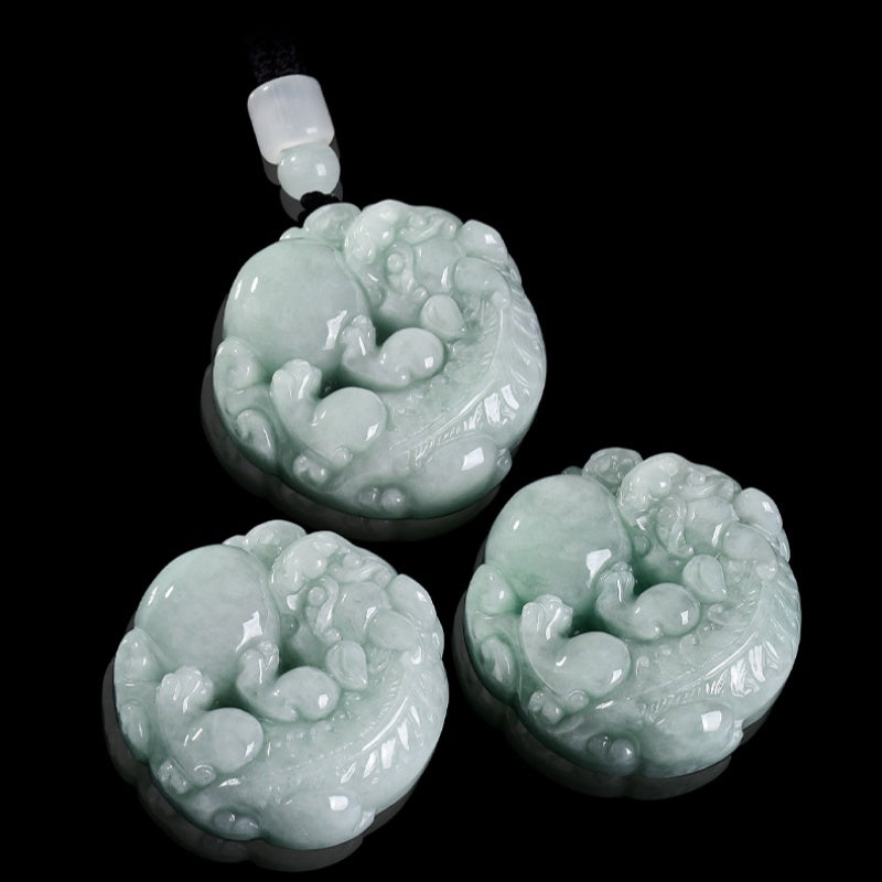 Pixiu Holding Fortune Jade Pendant-Wealth Stability & Prosperity