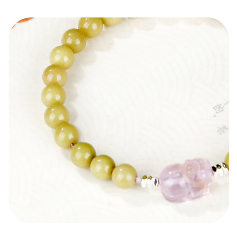 Amethyst Pixiu Green Agate Bracelet-Fortune with Intention