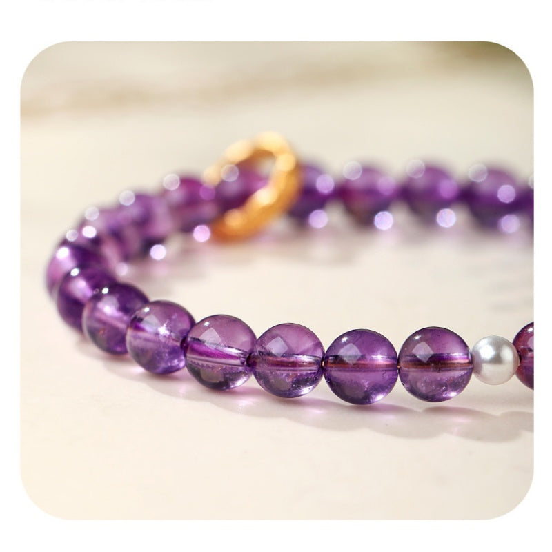 Rainbow Agate Pixiu Amethyst Bracelet-Violet Light
