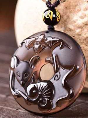12 Chinese Zodiac Lucky Amulet Ice Obsidian Pendant Necklace