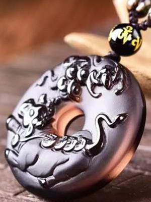 12 Chinese Zodiac Lucky Amulet Ice Obsidian Pendant Necklace