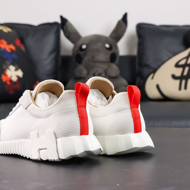 Hermes Bouncing Sneaker - White/Grey Red Pull Tab